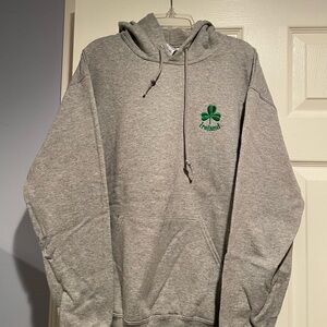 Ireland Shamrock Embroidered Gray Hoodie - Jerzes